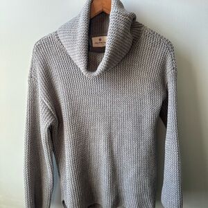 Gray Knit Turtleneck Sweater